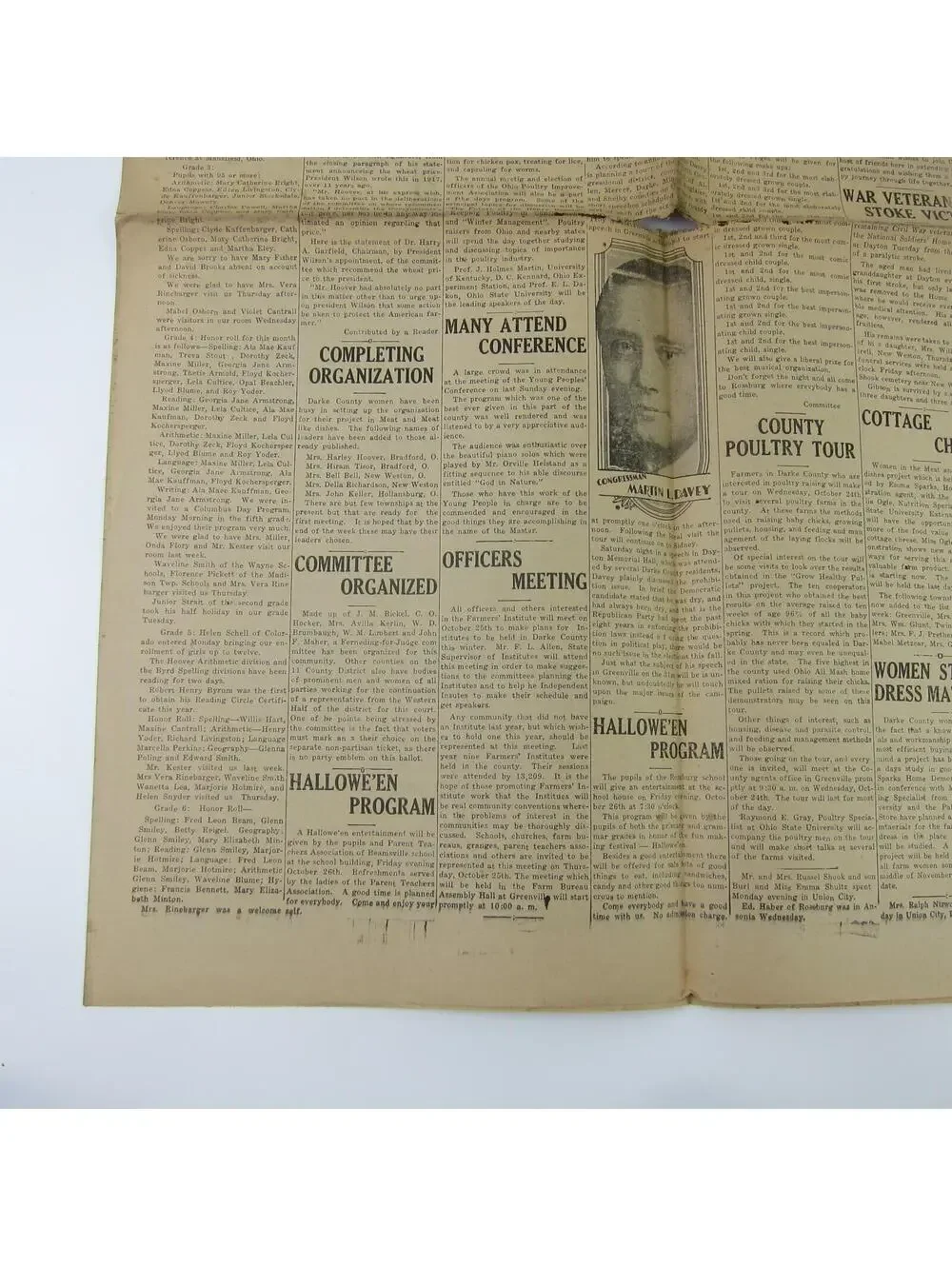 The Ansonian Newspaper Ansonia Darke County Ohio Thursday Oct 1928 Antique RARE